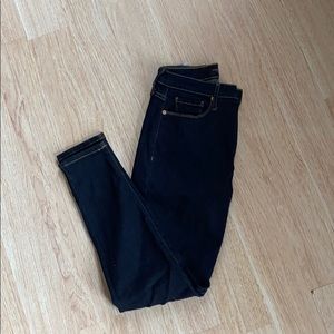 Dark wash high rise skinny jeans